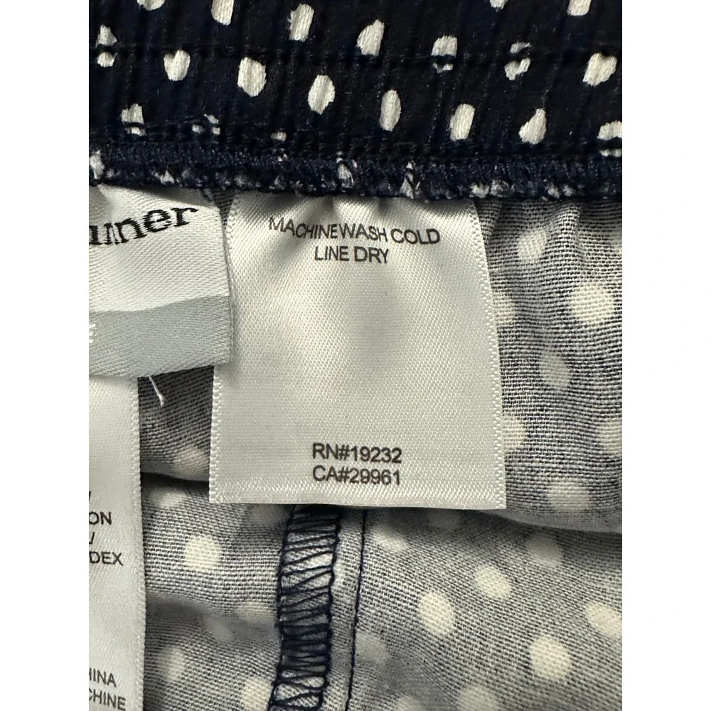 Alfred Dunner Petite Navy Blue Polka Dot 2 Piece Set Top & Capri Pants PL 12P